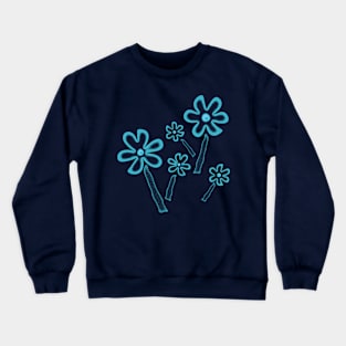 Blue flowers with noise effect Crewneck Sweatshirt